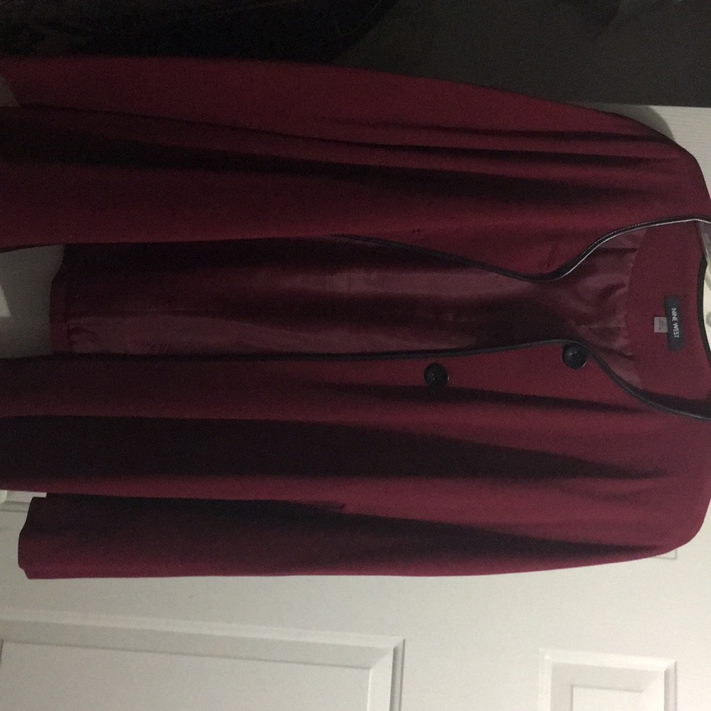 Burgundy Poncho/ cape trimmed on black